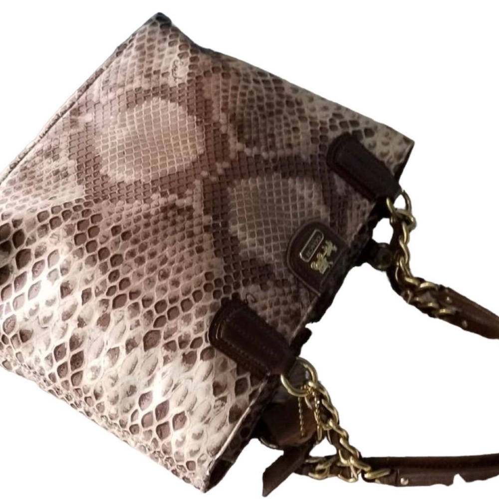Coach Madison Python Sateen Shoulder Bag #20482 - image 7